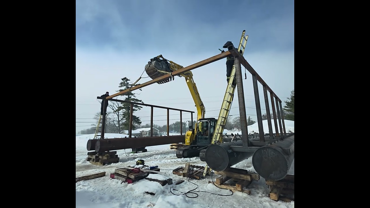Large span lintel install for boathouse project 2026 