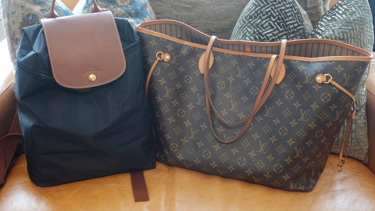SWITCHING LOUIS VUITTON NEVERFULL TO LONGCHAMP LE PLIAGE BACKPACK +ZOOMONI ORGANIZER | lisettejanae