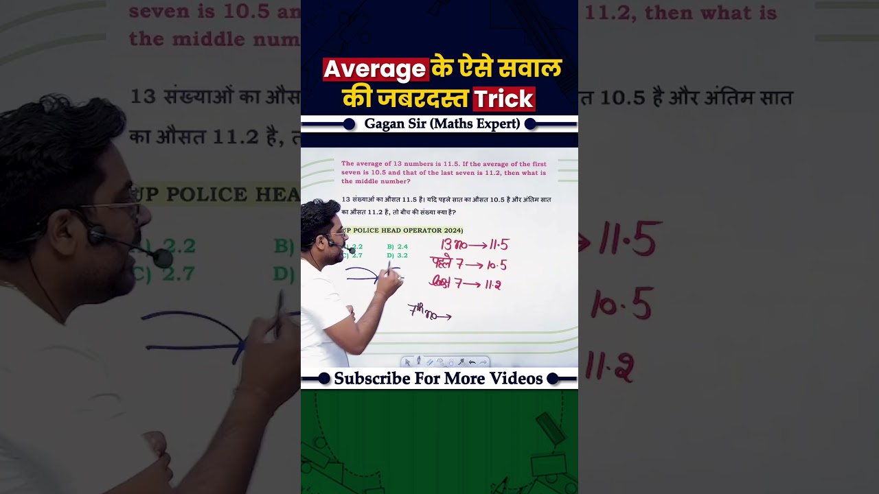 Average के ऐसे सवाल की जबरदस्त Trick Gagan Pratap Sir #ssc #maths
