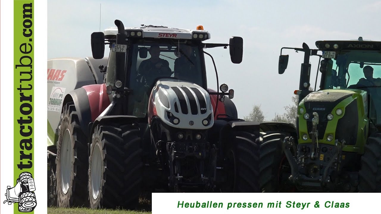 Heuballen pressen mit Steyr & Claas - 2 x Claas Quadrant im Heu