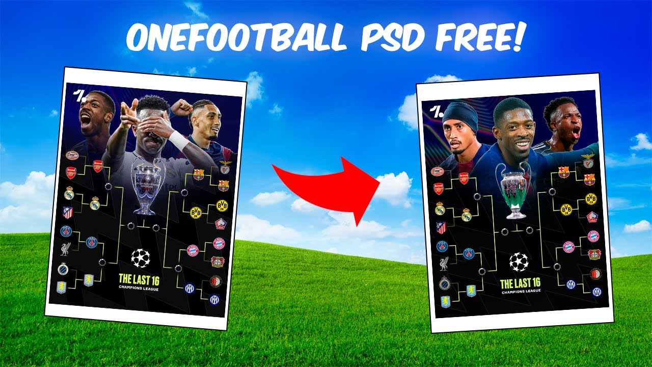Free PSD 🔥 | OneFootball Design 🟢 | Tutorial (Last 16)