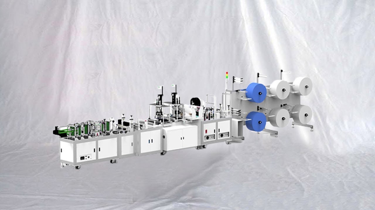 N95 folding face masks making production line protective respirator making मास्क लाइन बना रही है