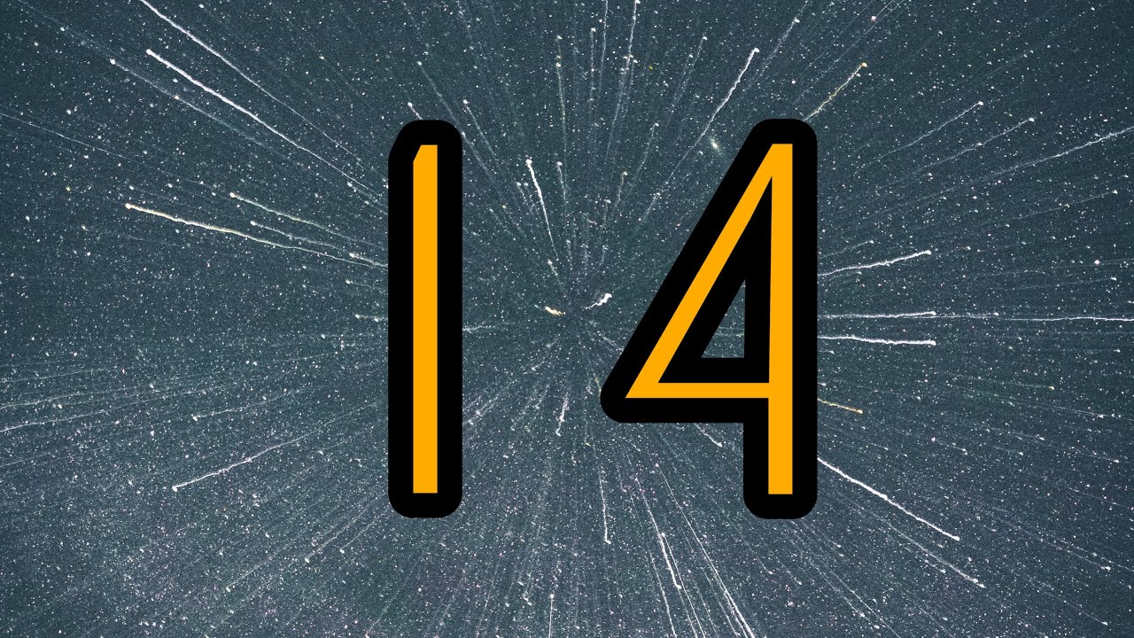 14 Second Timer ⏰ | Bright big yellow numbers and relaxing background music