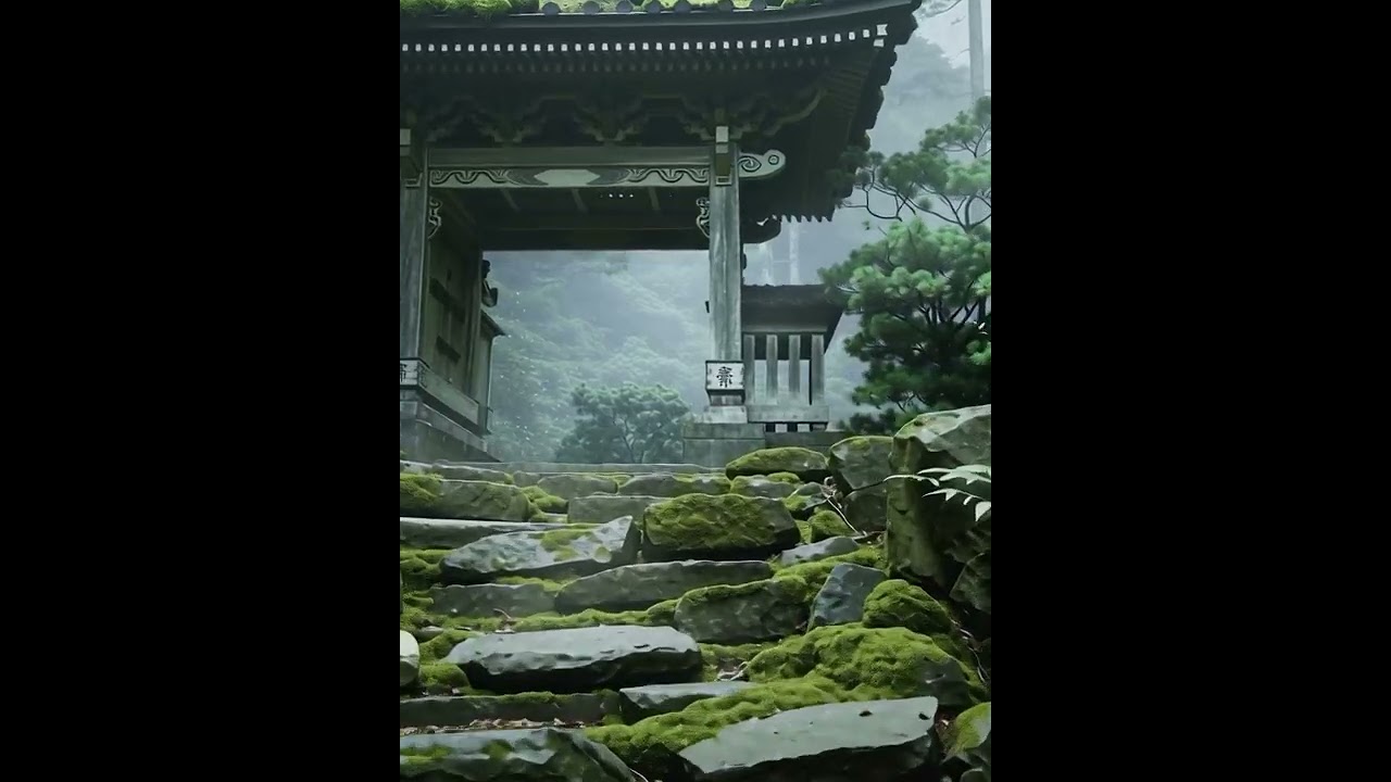 Moss-covered Japanese temple in the forest 🍃🏯 #MossTemple #JapanNature #SacredPlace #MysticJapan