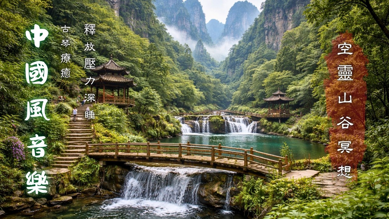 🌄 空靈山谷古琴療癒音樂｜瀑布森林靜心冥想｜Chinese Nature Healing Zen | Stress Relief & Inner Peace