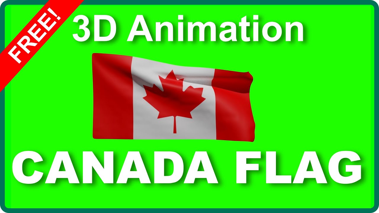 ✅ CANADA 🇨🇦 Flag Waving Green Screen Effect Footage FREE No Copyright! Overlay Full HD 1080P Video