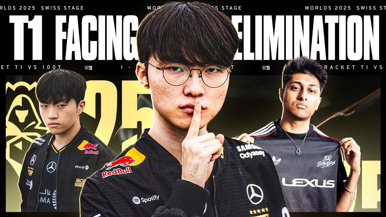 T1 FACING ELIMINATION AT WORLDS - 100T VS T1 WORLDS 2025 SWISS STAGE