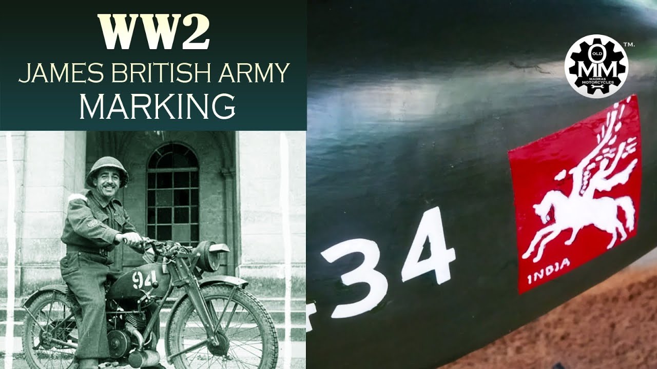 WW2 1943 JAMES ML MOTORCYCLE BRITISH ARMY MARKINGS