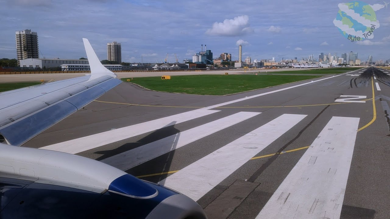 British Airways Embraer E190 Fast Summer Morning Takeoff from London City Airport