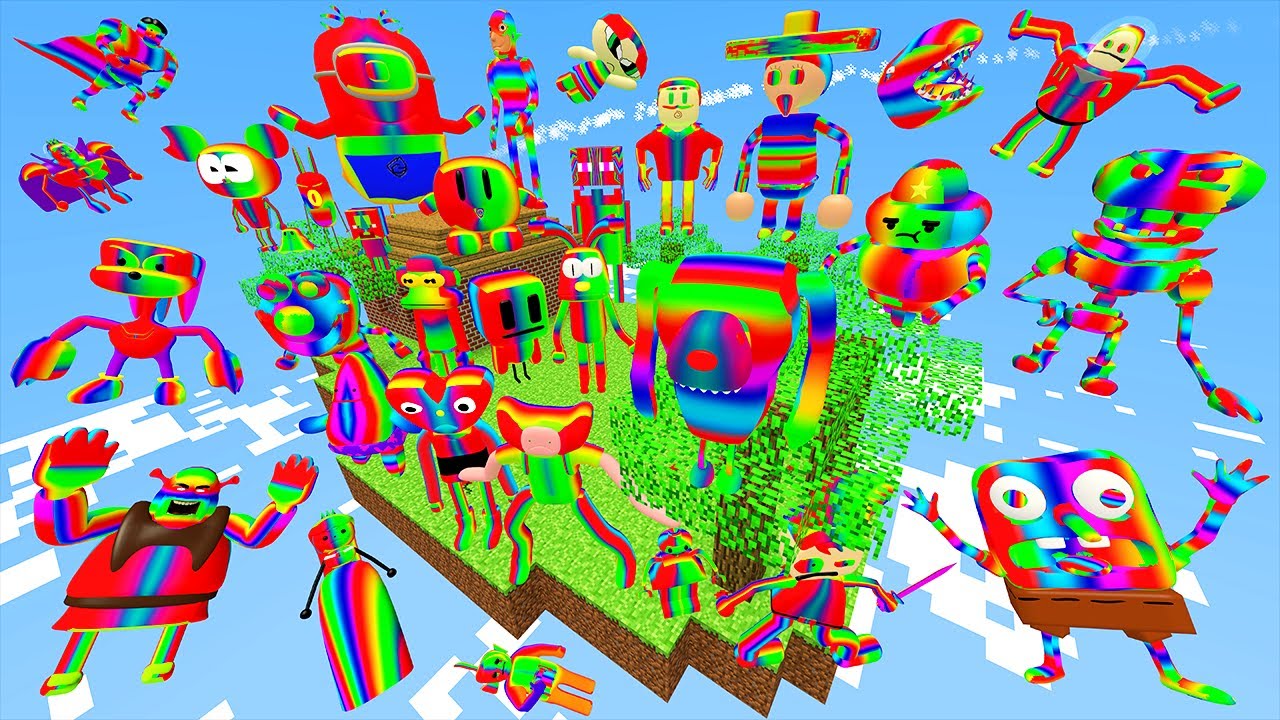 🌤 ALL RAINBOW 3D SANIC CLONES MEMES SPARTAN KICKING | SKY MINECRAFT in Garry's Mod!