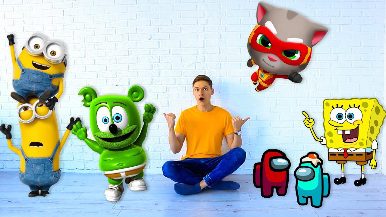 Talking Tom, Spongebob, Minions, Among US and Spiderman in Real Life