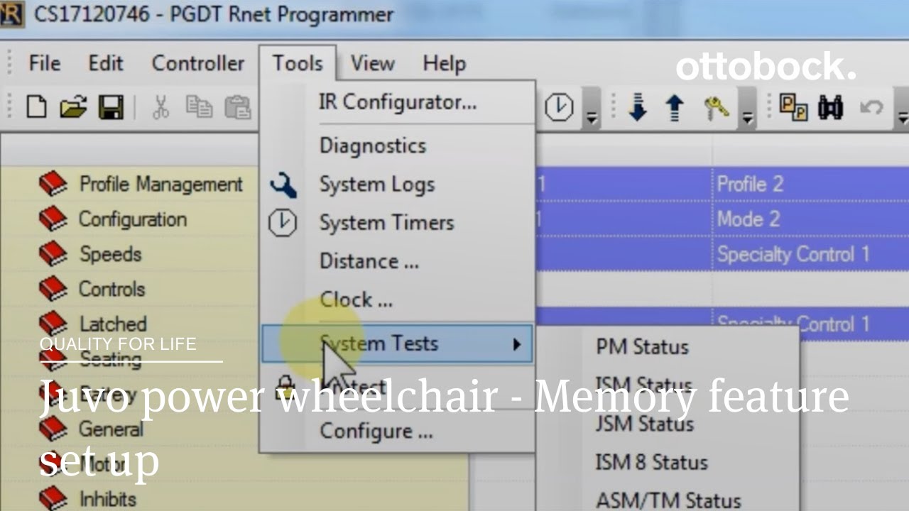 Juvo power wheelchair - Memory feature set up | Ottobock
