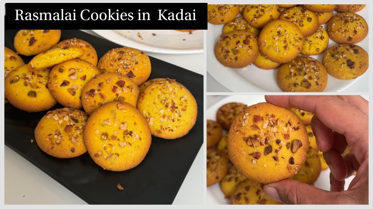 Rasmalai Cookies In kadai | बिना Oven कढ़ाई में बनी Rasmalai Cookies | No Eggs, No Oven Nankhatai