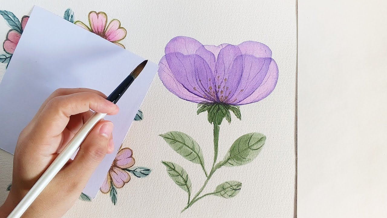 Transparent Layering Flower with Watercolor | Flower Painting