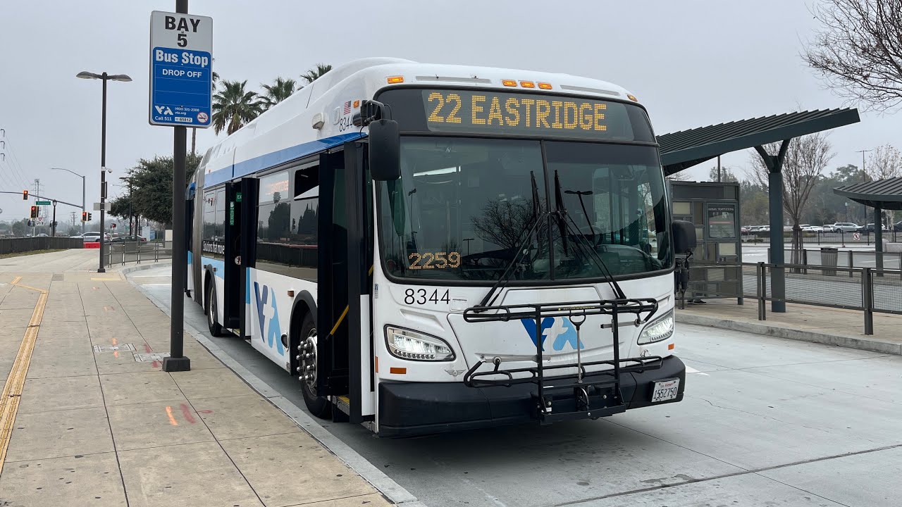 ⁴ᴷ⁶⁰ Santa Clara VTA 2018 New Flyer XDE60 #8344 on Route 22