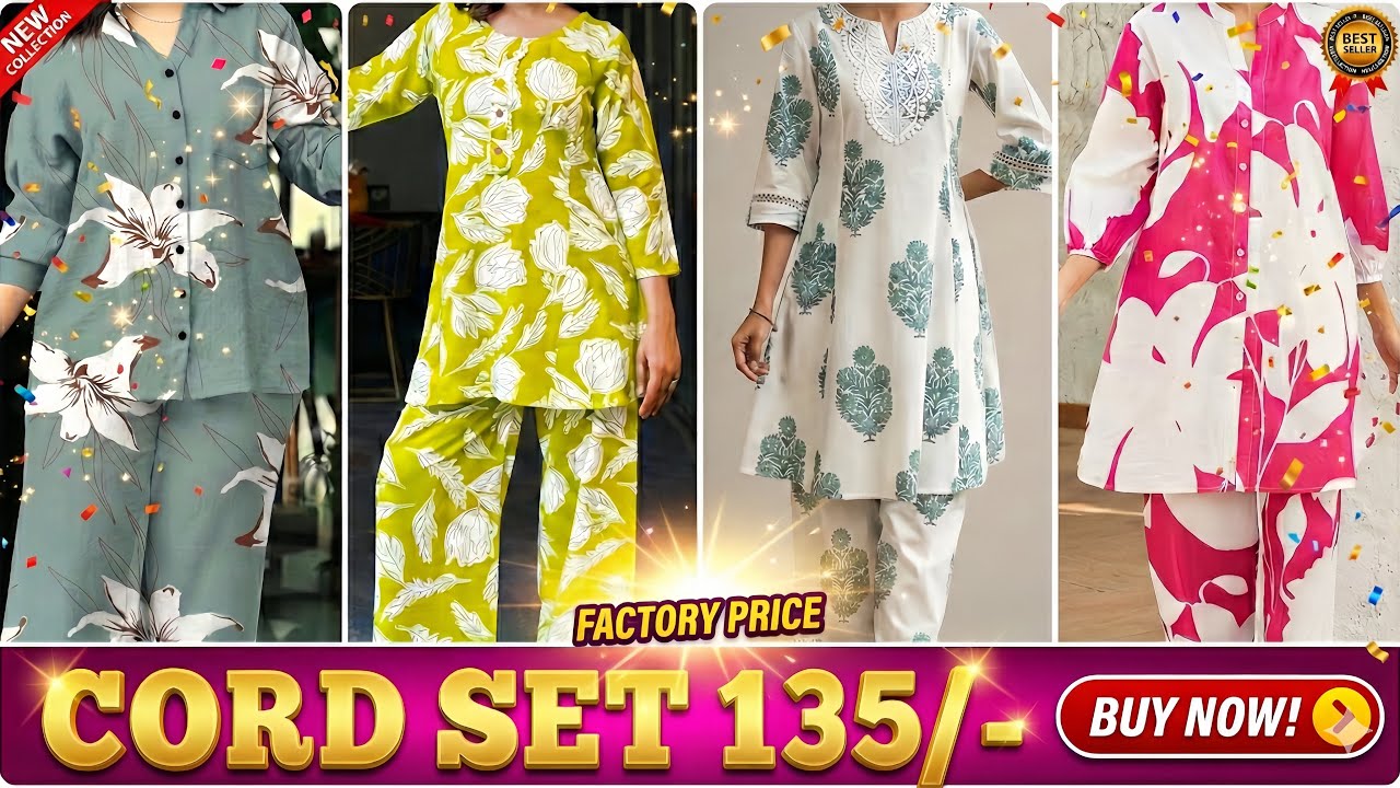 लोट से सस्ते CORD SET मात्र 135/-, Kurti Manufacturer Surat