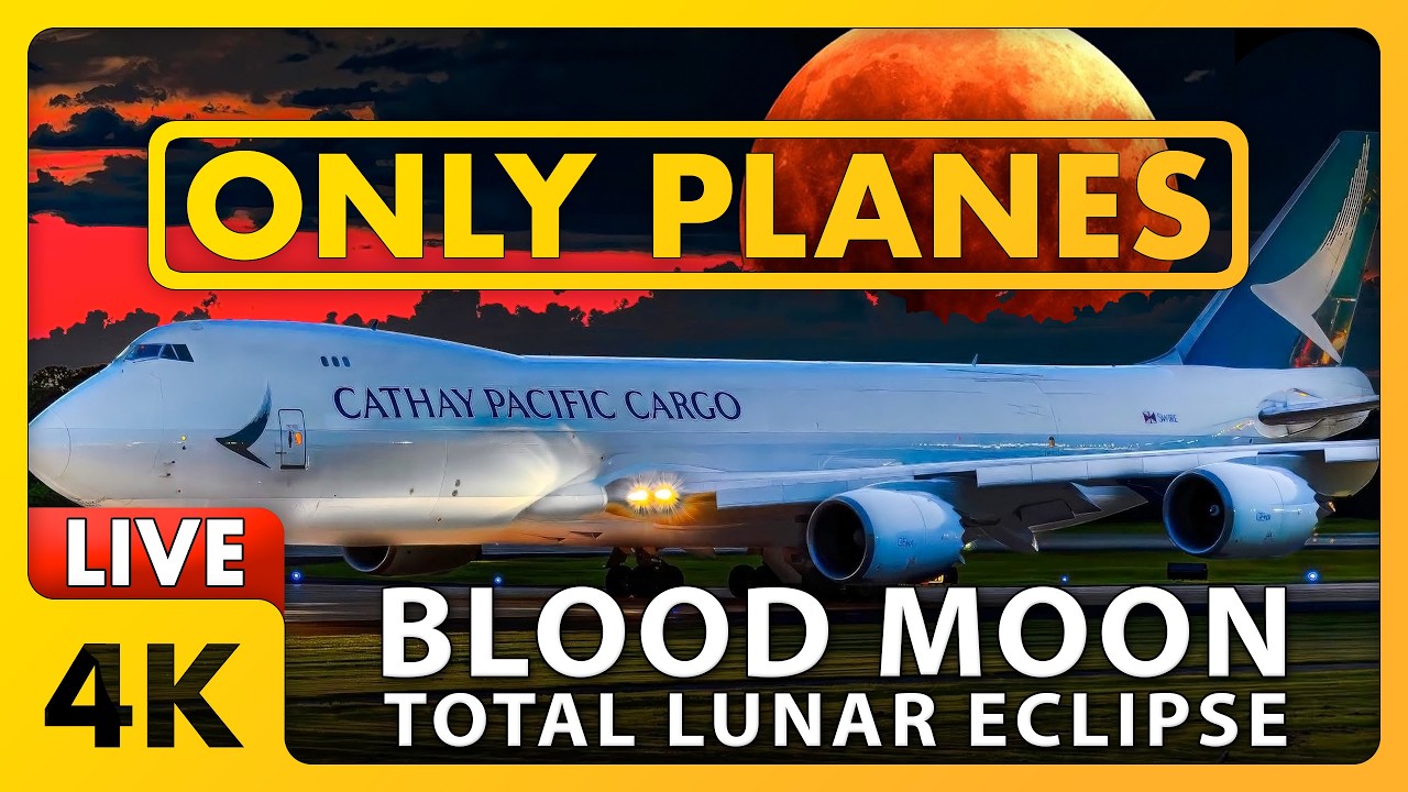 🌑 TOTAL LUNA ECLIPSE @ Brisbane Airport w/ James & Matt + ATC ✈️