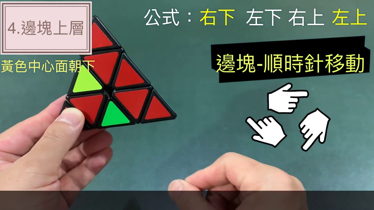 【金字塔魔術方塊】什麼!只要「右下..左上」就能復原金字塔魔術方塊!新手及小學生都會的教學、不用 死背公式的簡易解法!