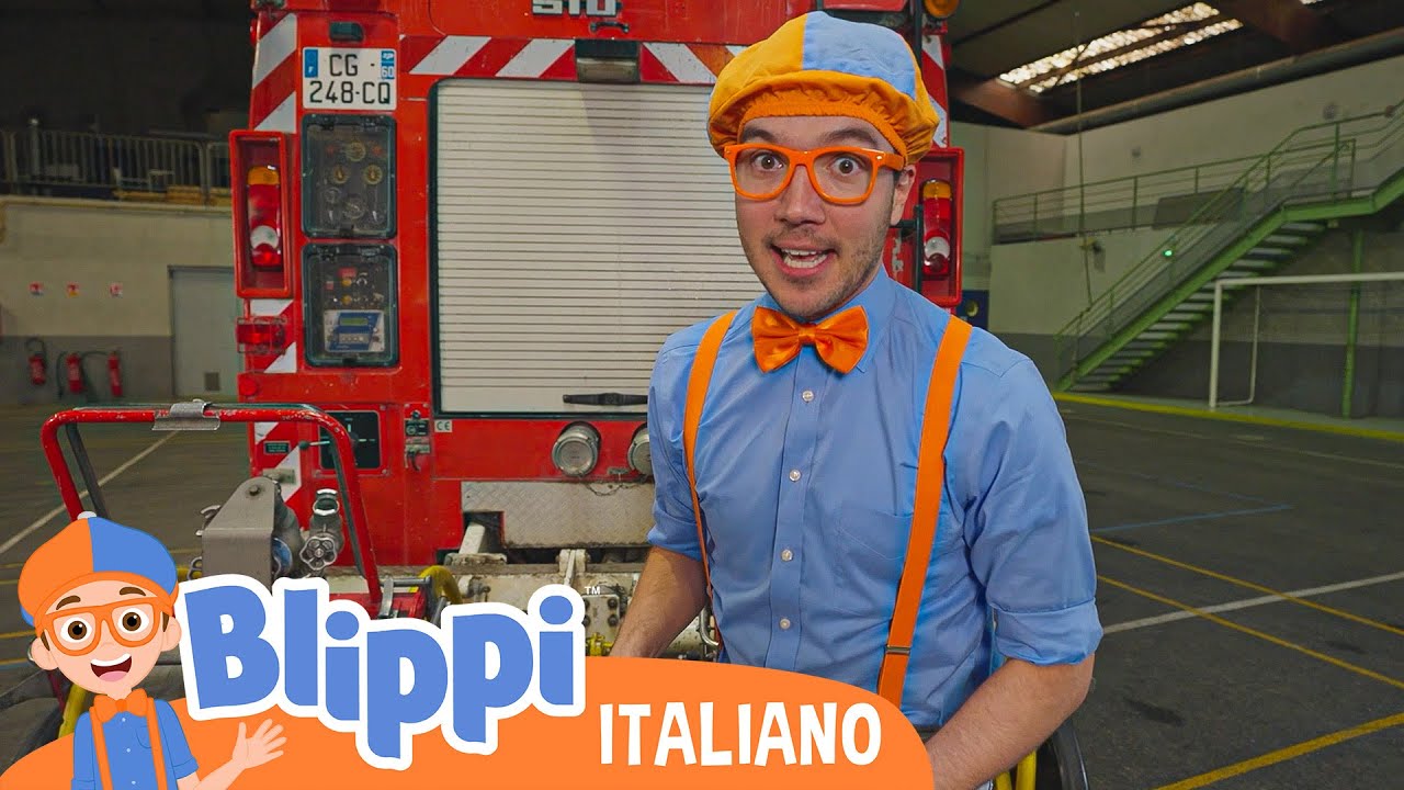 Blippi fa un giro sul camion dei pompieri  | Blippi in Italiano | Video educativi per bambini