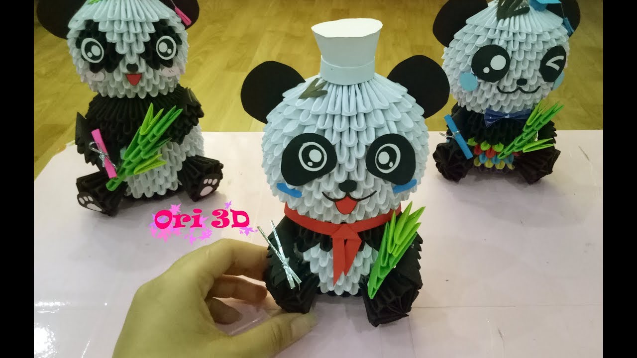 Hướng dẫn xếp Panda Origami 3D- How to make Panda Chef 3D Origami
