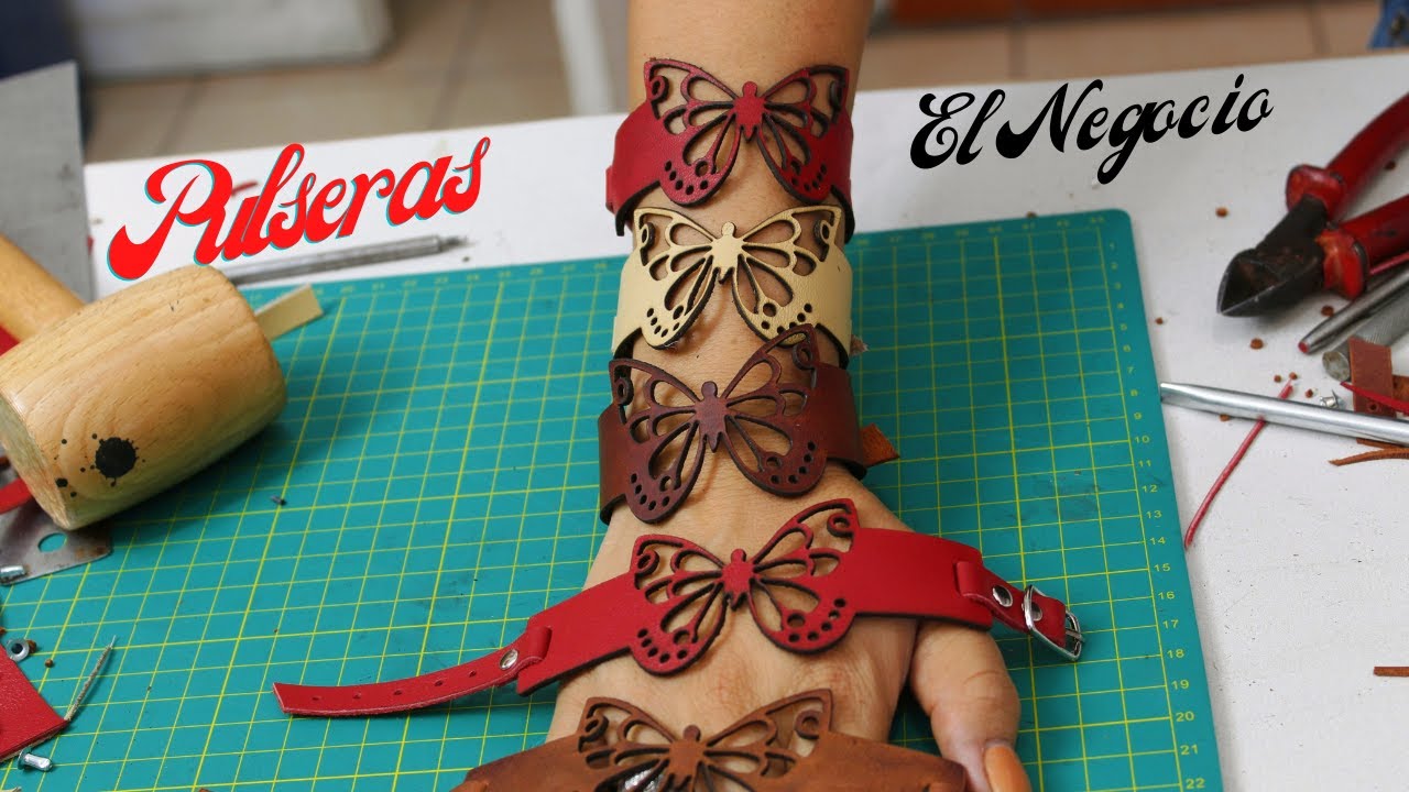Cómo hice estas pulseras de CUERO, nuevo negocio rentable .corte láser en el cuero. #comgrow