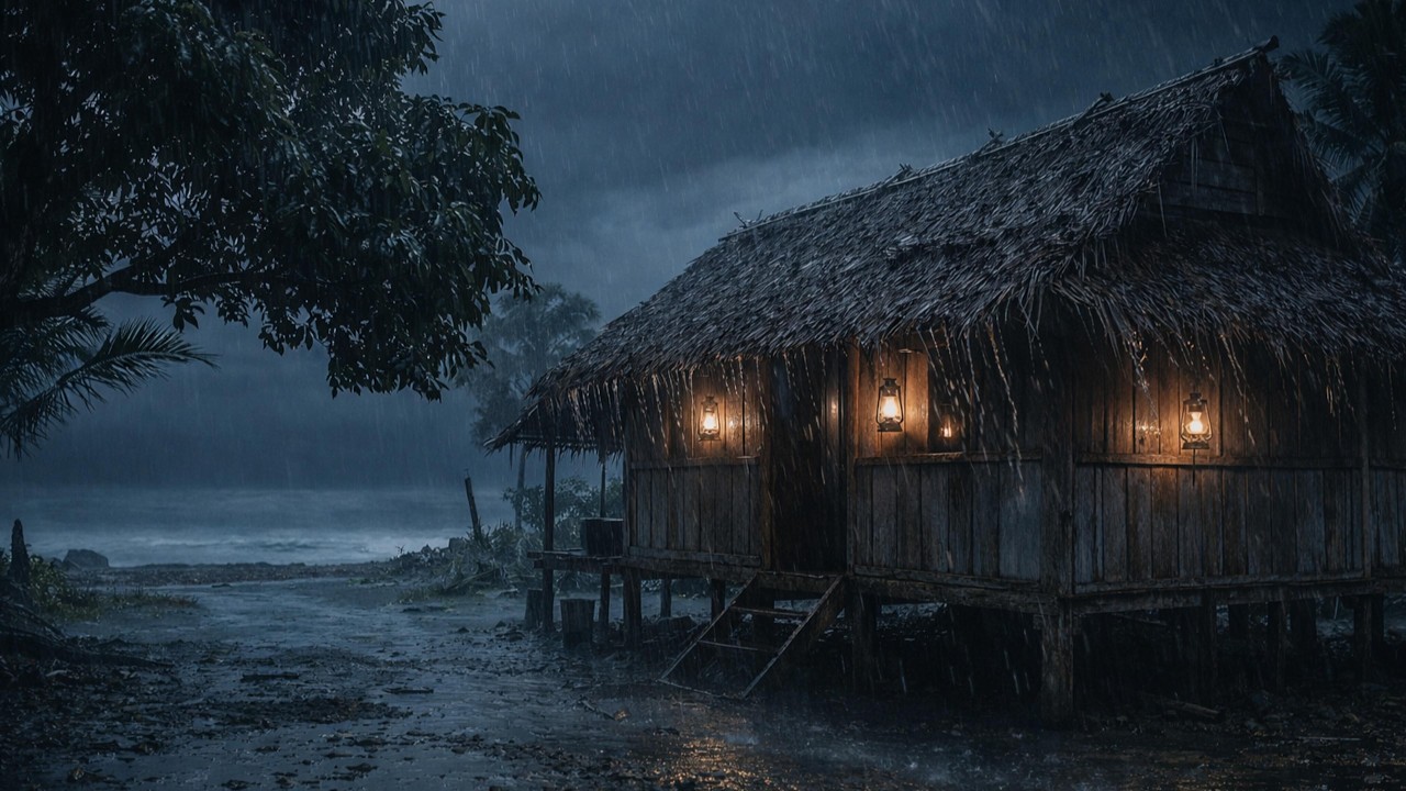 Midnight Rain in the Seaside Wooden House 🌧 Relax, Deep Rest, Insomnia Heal
