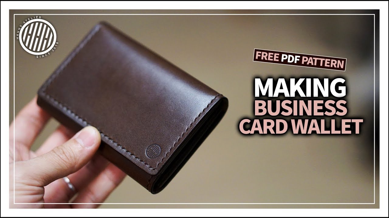 [Leather Craft] Making a business card wallet / free PDF pattern