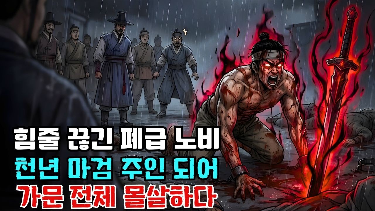 지금 날 죽이지 않으면 너희를 몰살하겠다 절규하던 노비가 힘줄이 끊긴 채 천년 마검의 주인이 되어 지옥에서 돌아오다.