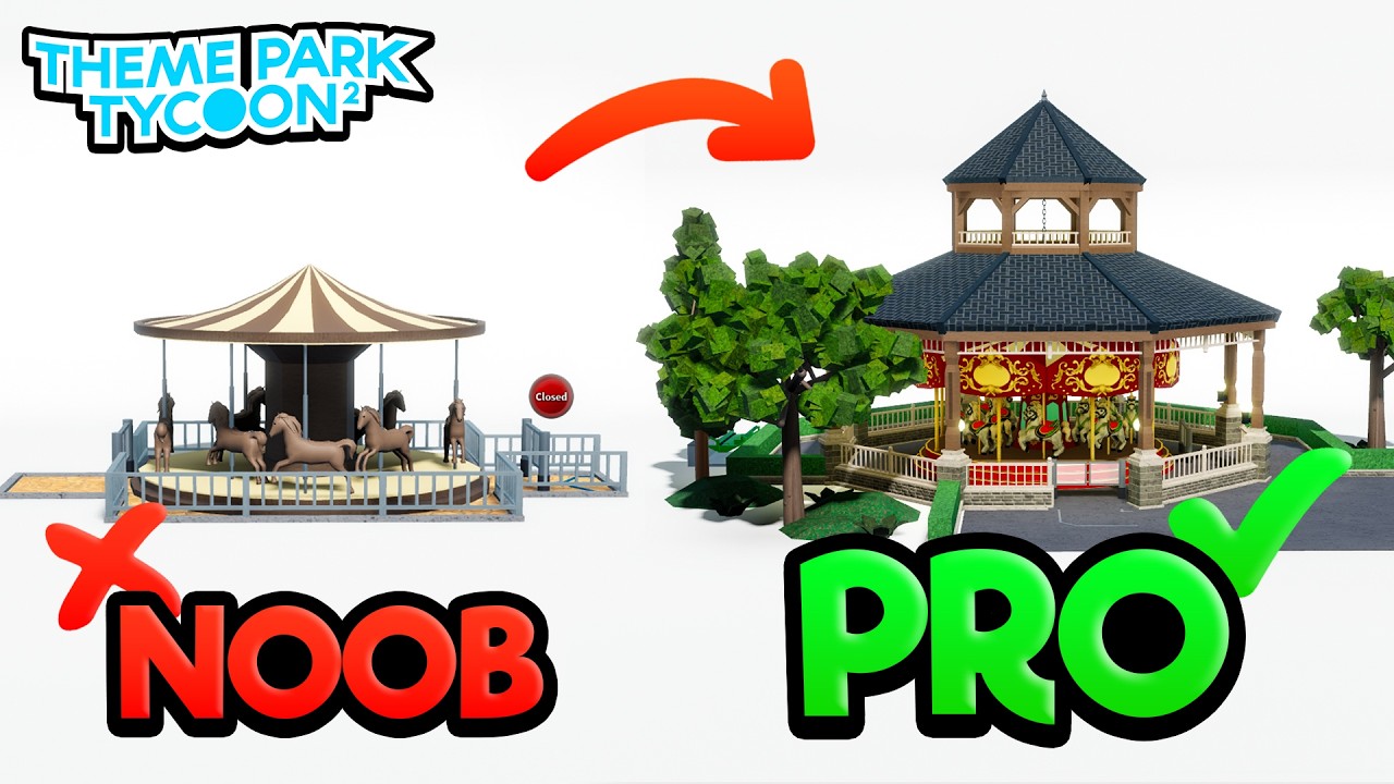 10 NOOB to PRO Build Hacks in Theme Park Tycoon 2!