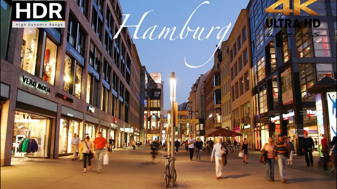 [ 4K HDR] Hamburg City SunSet 🌇 Evening Walking Tour
