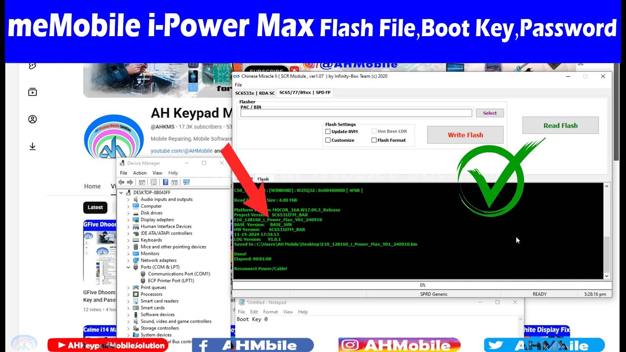 meMobile i-Power Max (SPD6531E) Flash File, Boot Key and Password Unlock