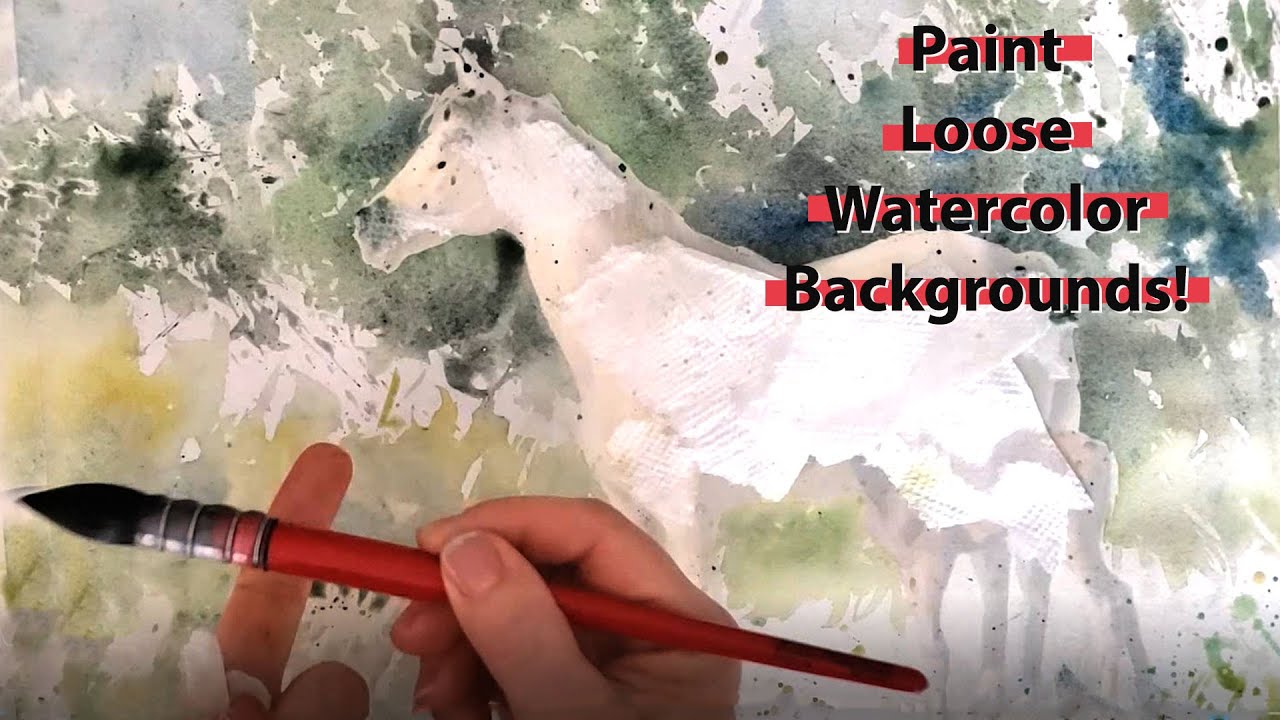Mama Horse - Session 1 - How to Paint a Loose Background with Masking - How I started my watercolor