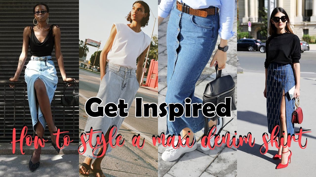Get Inspired: Maxi Denim Skirt Outfits ideas