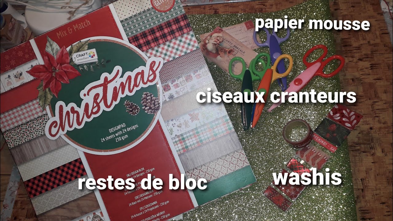 TUTO PETITE CRÉATION SCRAP/ Restes de bloc,ciseaux cranteurs, washis tape,papier mousse/ tranquilou.