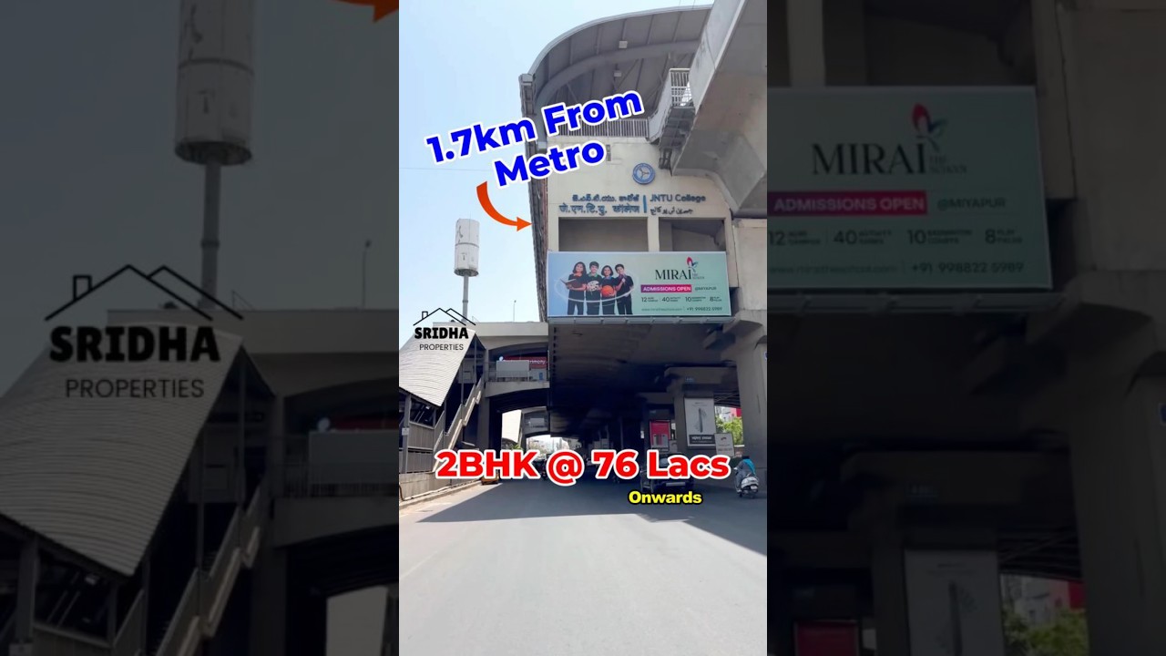 1.7KM to Miyapur & JNTU Metro - 2BHK Flats starting from 76 Lacs #nizampet #hyderabad
