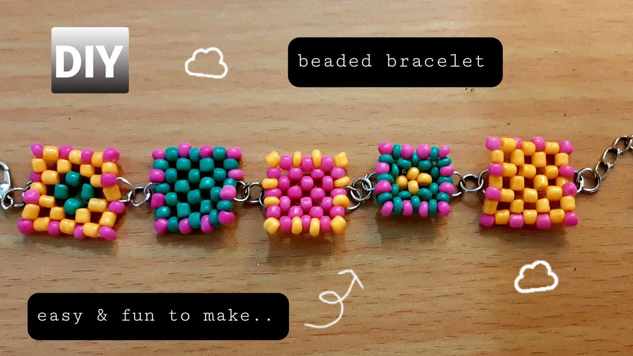 Easy & fun to make colorful beaded bracelet🌈|| How to make beaded bracelet.