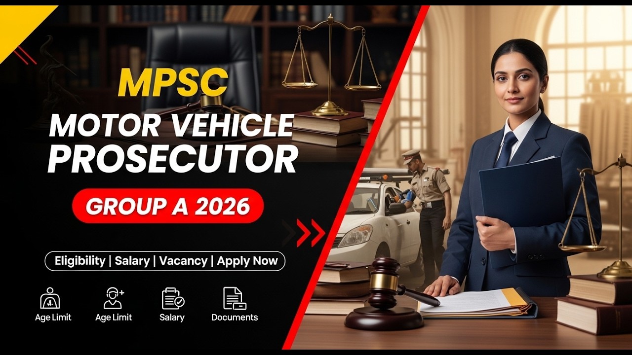 MPSC Motor Vehicles Prosecutor 2026 /Eligibility, Age, Last Date | Group A Law Job