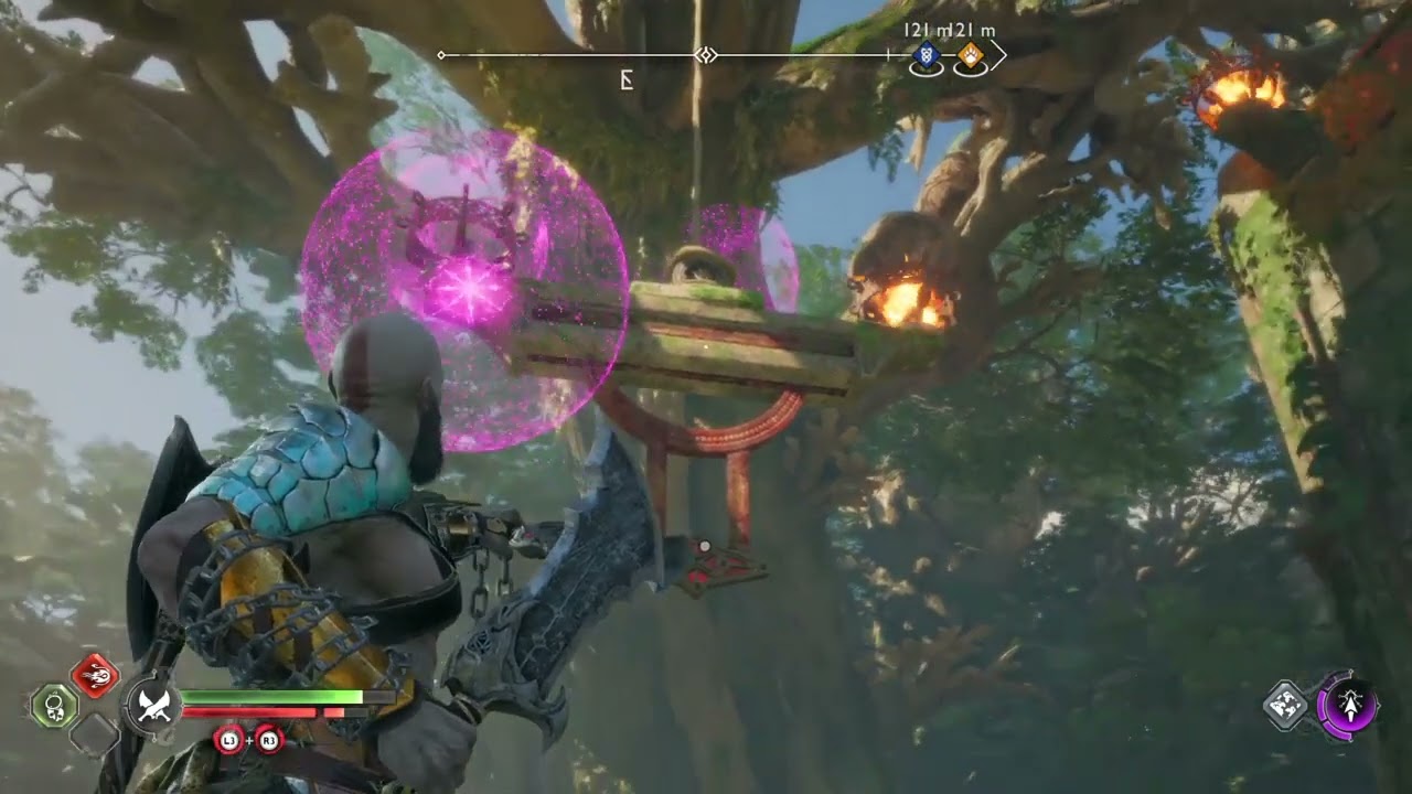 God of War - Ragnarok - Freya's Missing Peace-  How to lower the Bridge - Fire Sigil Arrows Puzzle
