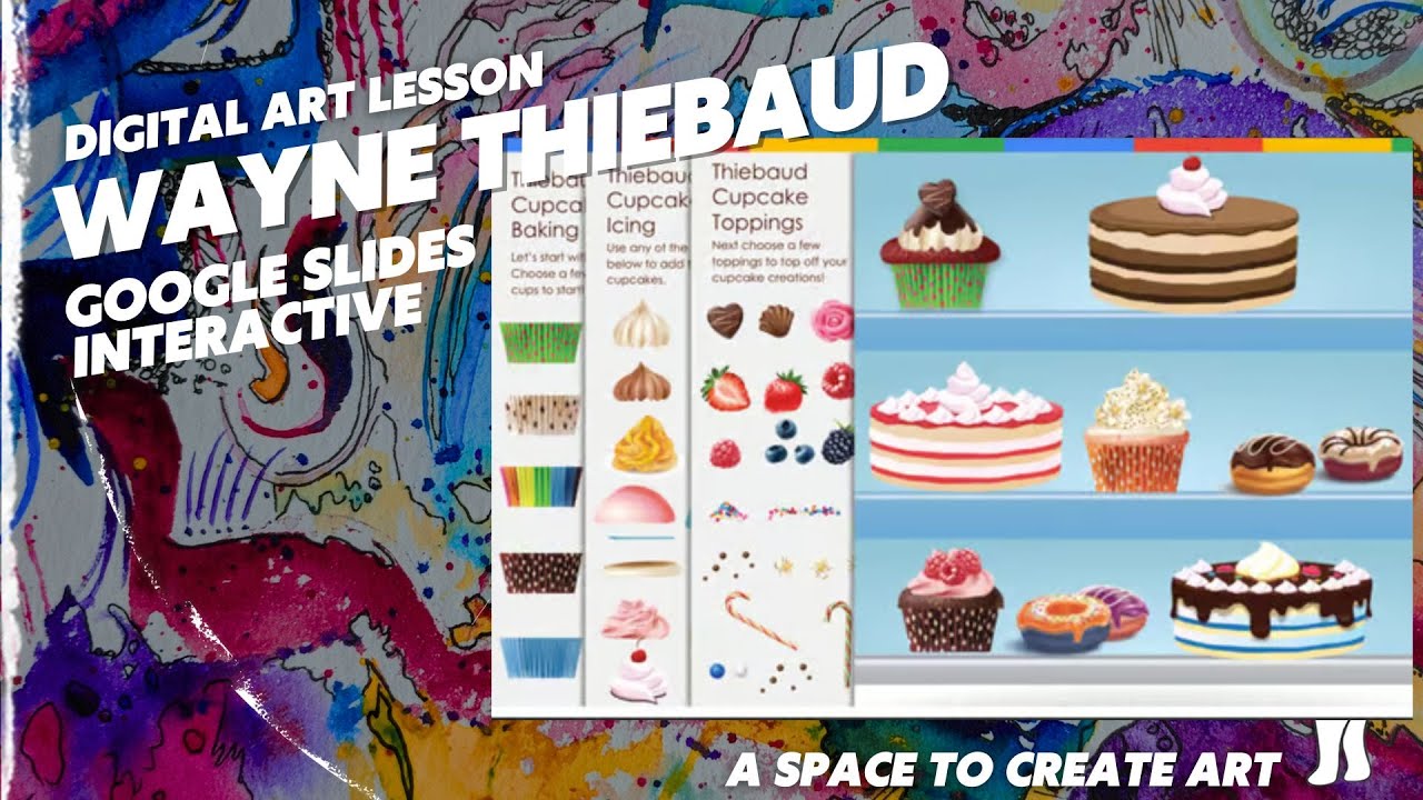Wayne Thiebaud Digital Art Lesson Demonstration for Middle or High School Art