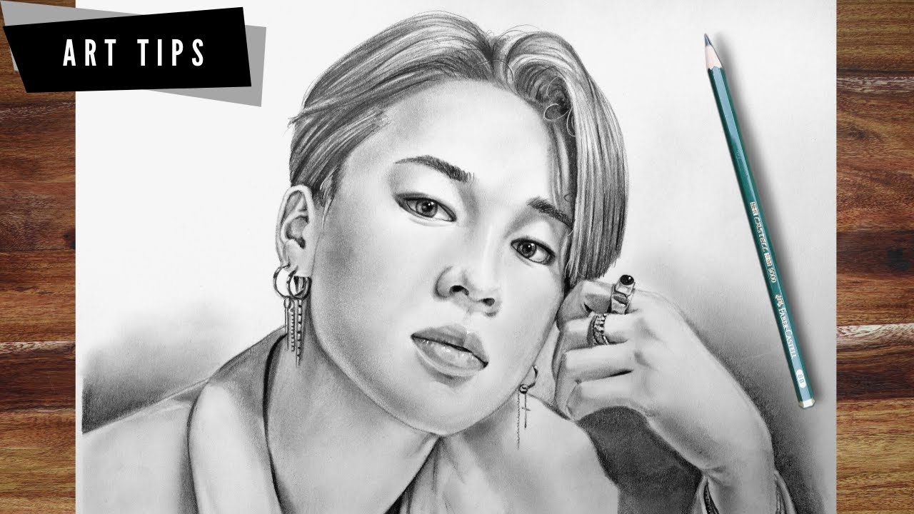 Jimin Pencil Drawing | BTS Jimin Drawing Tutorial