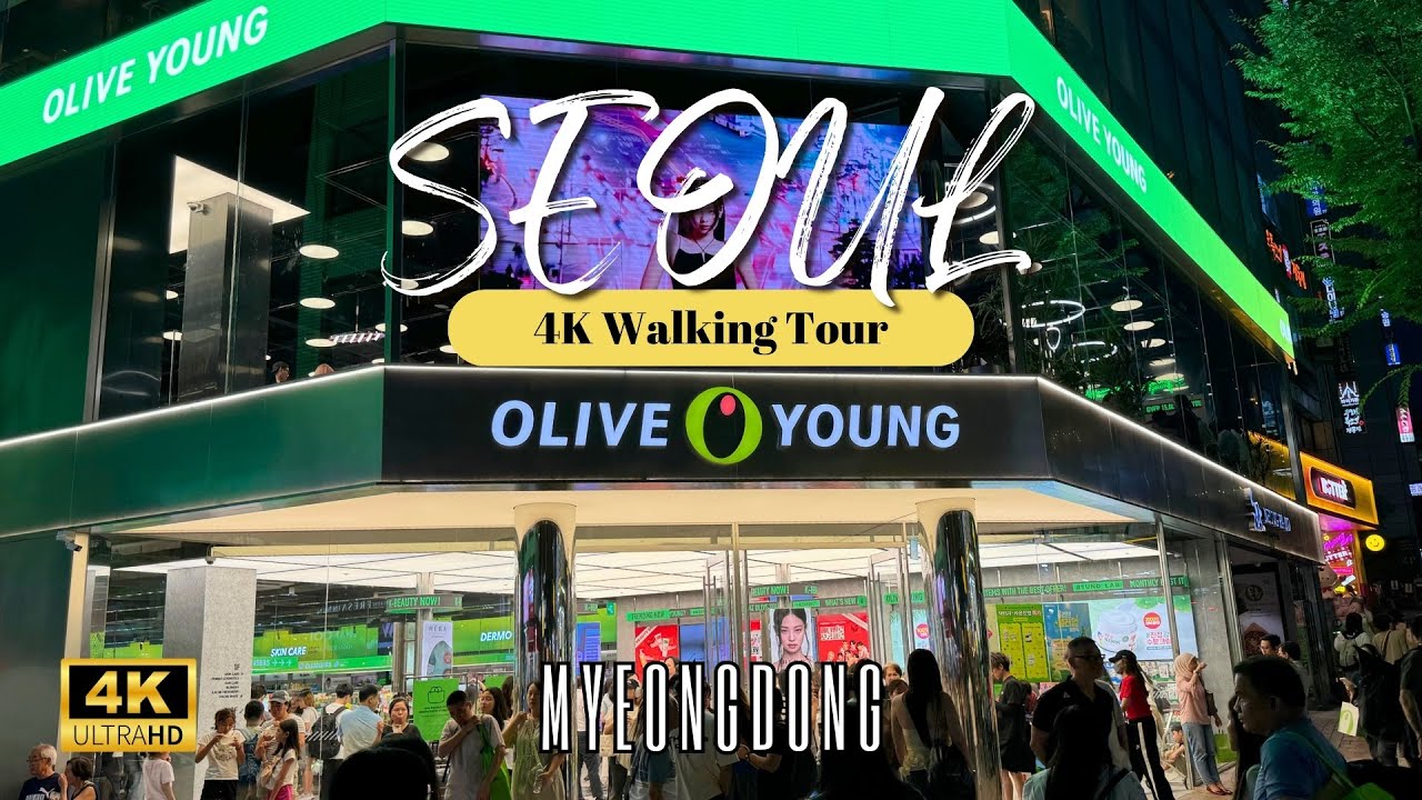Myeongdong: A Paradise of Shopping and Food with Olive Young/올리브영 명동타운[4K HDR ]