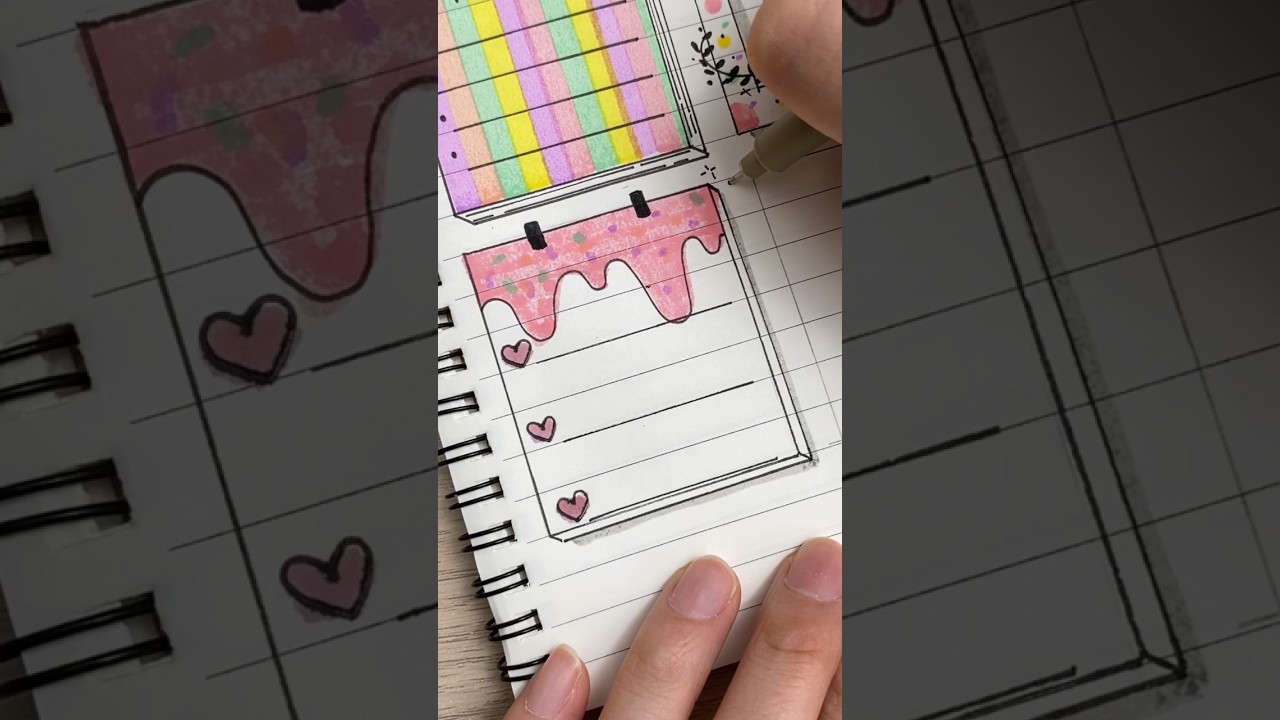 📒✨Easy bullet journal paper note ideas 🍨 #shorts
