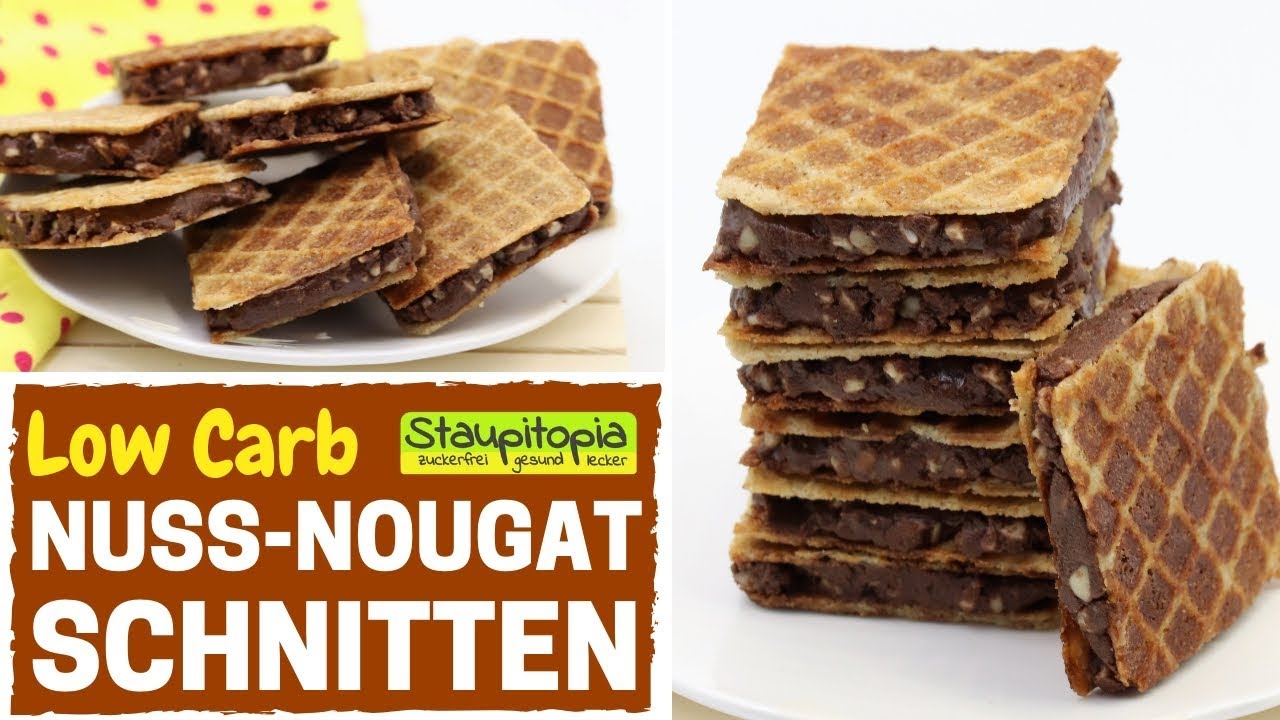 Low Carb Nuss Nougat Schnitten | Low Carb Süßigkeiten selber machen | DIY Süßigkeiten ohne Zucker