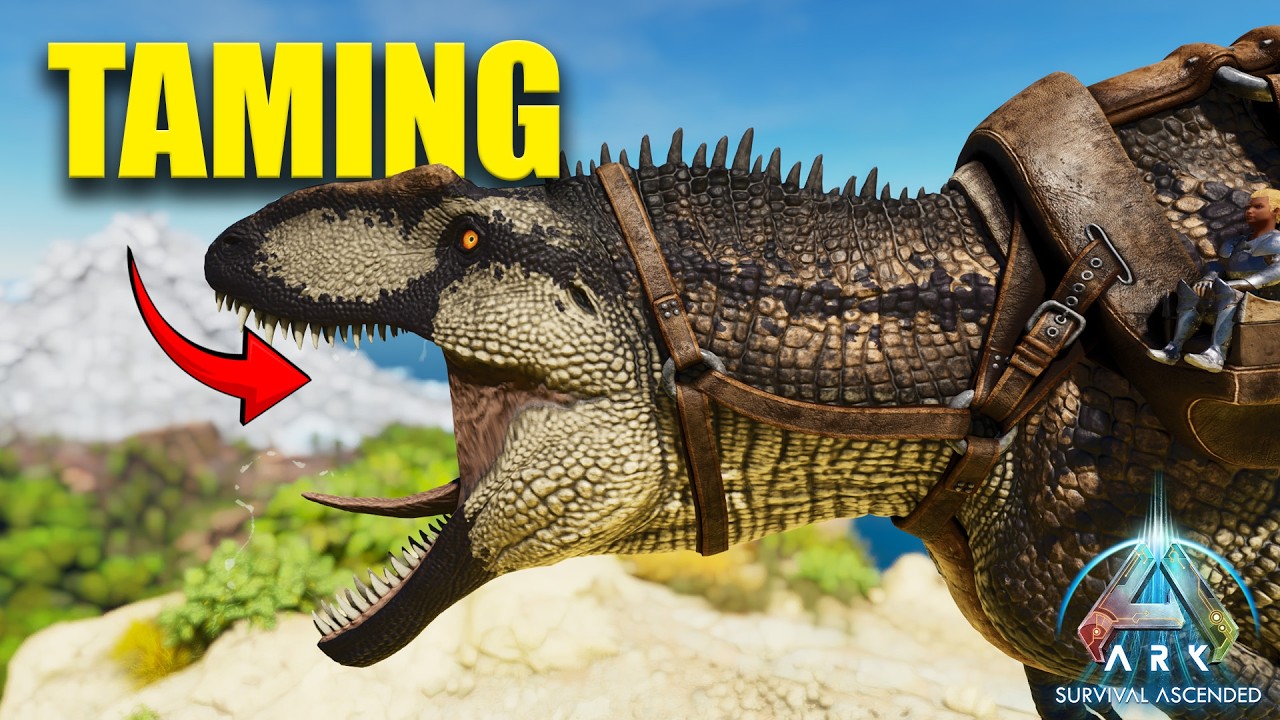Официальная версия игры Ark Ascended: приручение и развитие способностей акрокантозавра