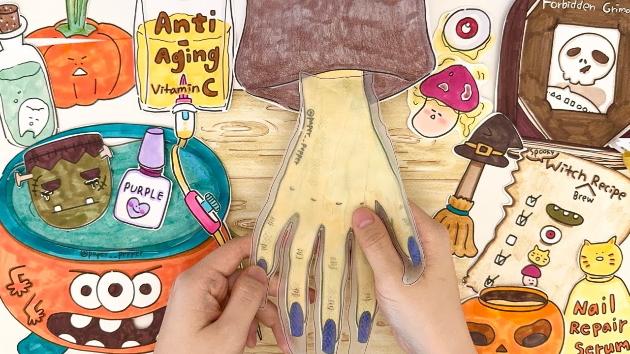 [🚀paper ASMR] 마녀손에서 공주손으로 변신! 금지된 마법서 속 극손상 마사지 케어🕯 Extreme Witch Hand Care & Relaxing Massage