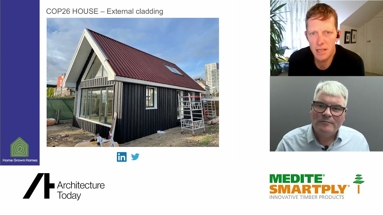 Online interview example Dave Myatt with Peter Smith of Roderick James Architects on the COP26 House