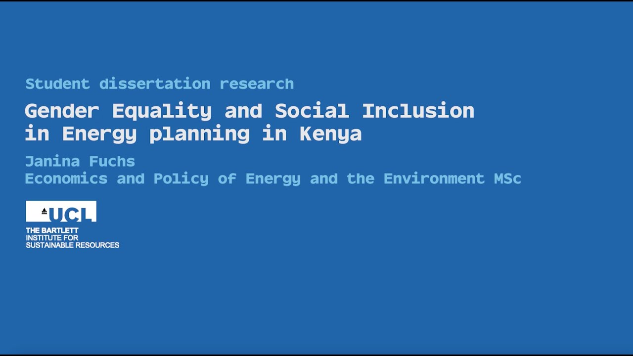 Gender Equality and Social Inclusion in Energy planning in Kenya  - dissertation research