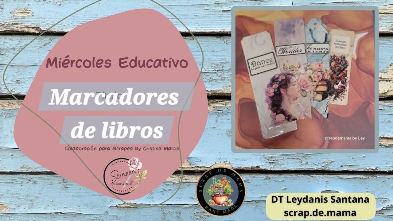 Marcapáginas,   facil de hacer, te invito a miercoles educativos del grupo @scrapeabycristinamatos 