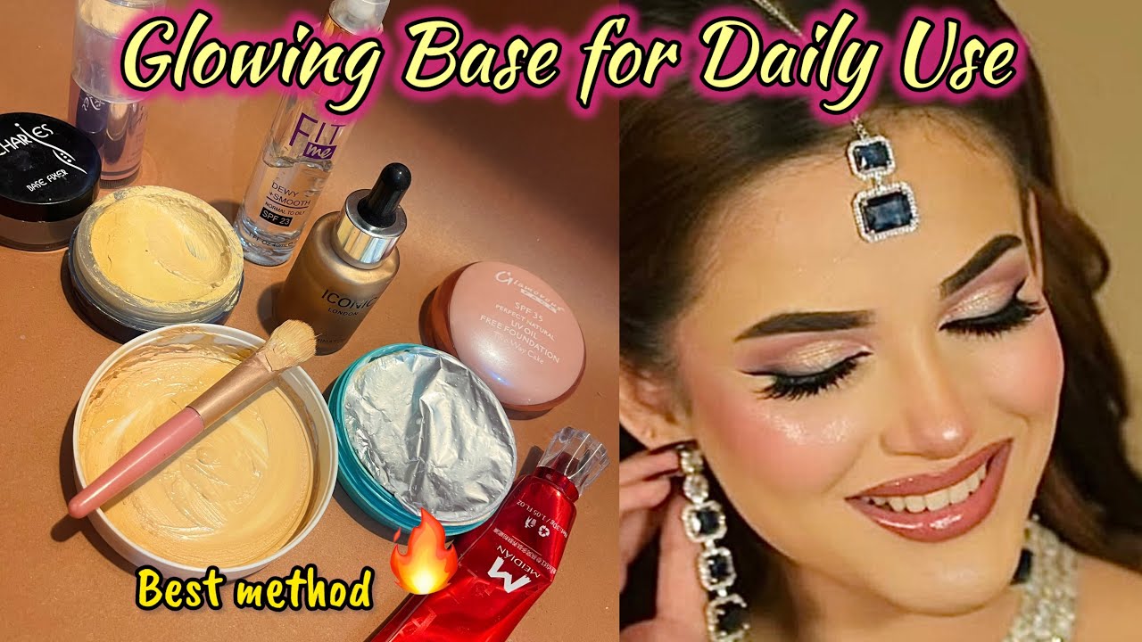 Parlour Secret Glowing Base|Luxury Parlour Glowing Base Hack Bridal  Look at Home || #makeup