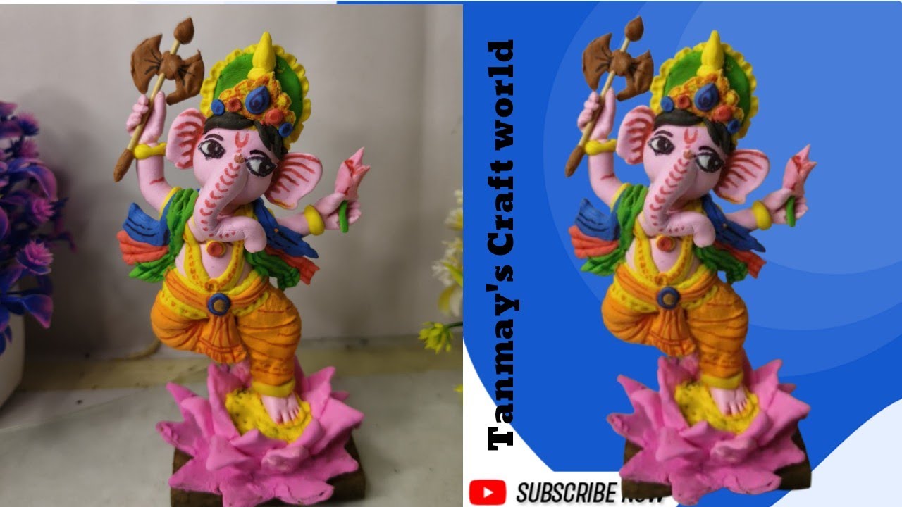 Ganesha idol making with clay. Bappa ji ki murti making .#ganeshachaturthi #ganeshaidolmaking #diy 